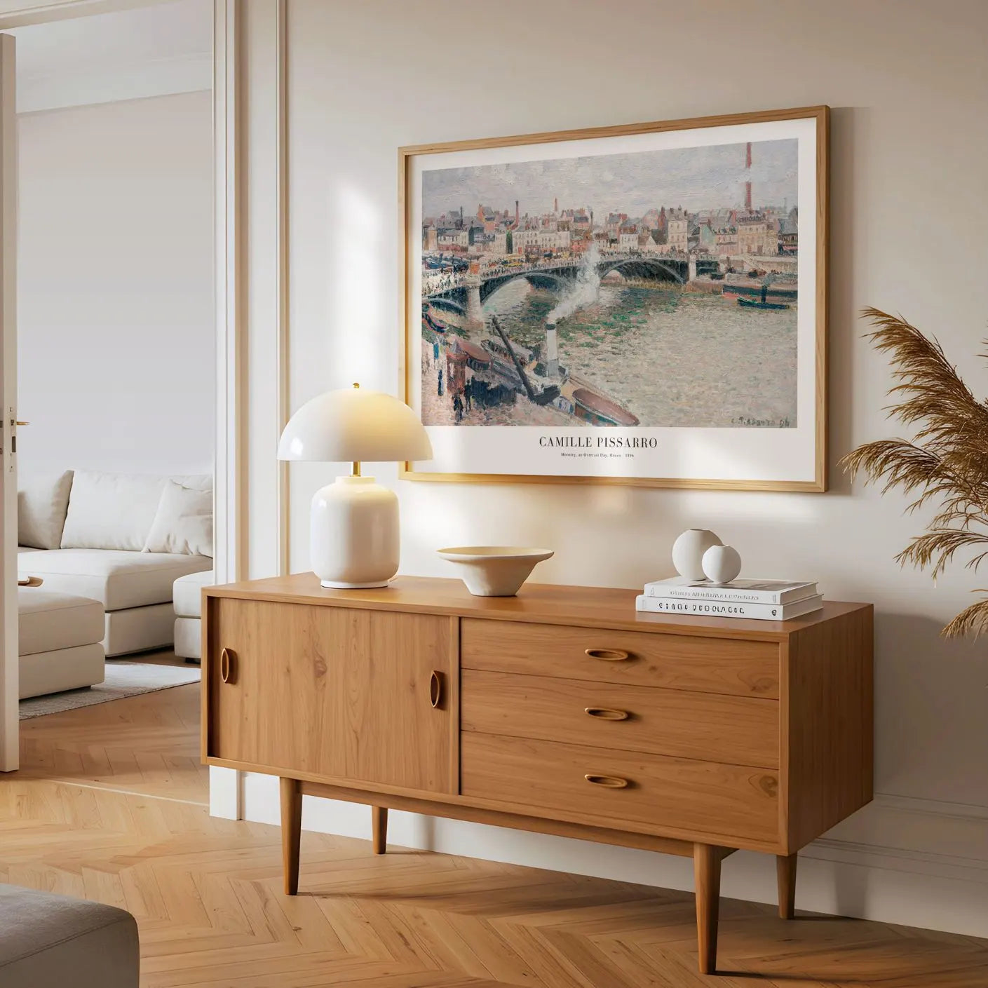 Camille Pissarro Plakat – Poranek, pochmurny dzień, Rouen (1896)