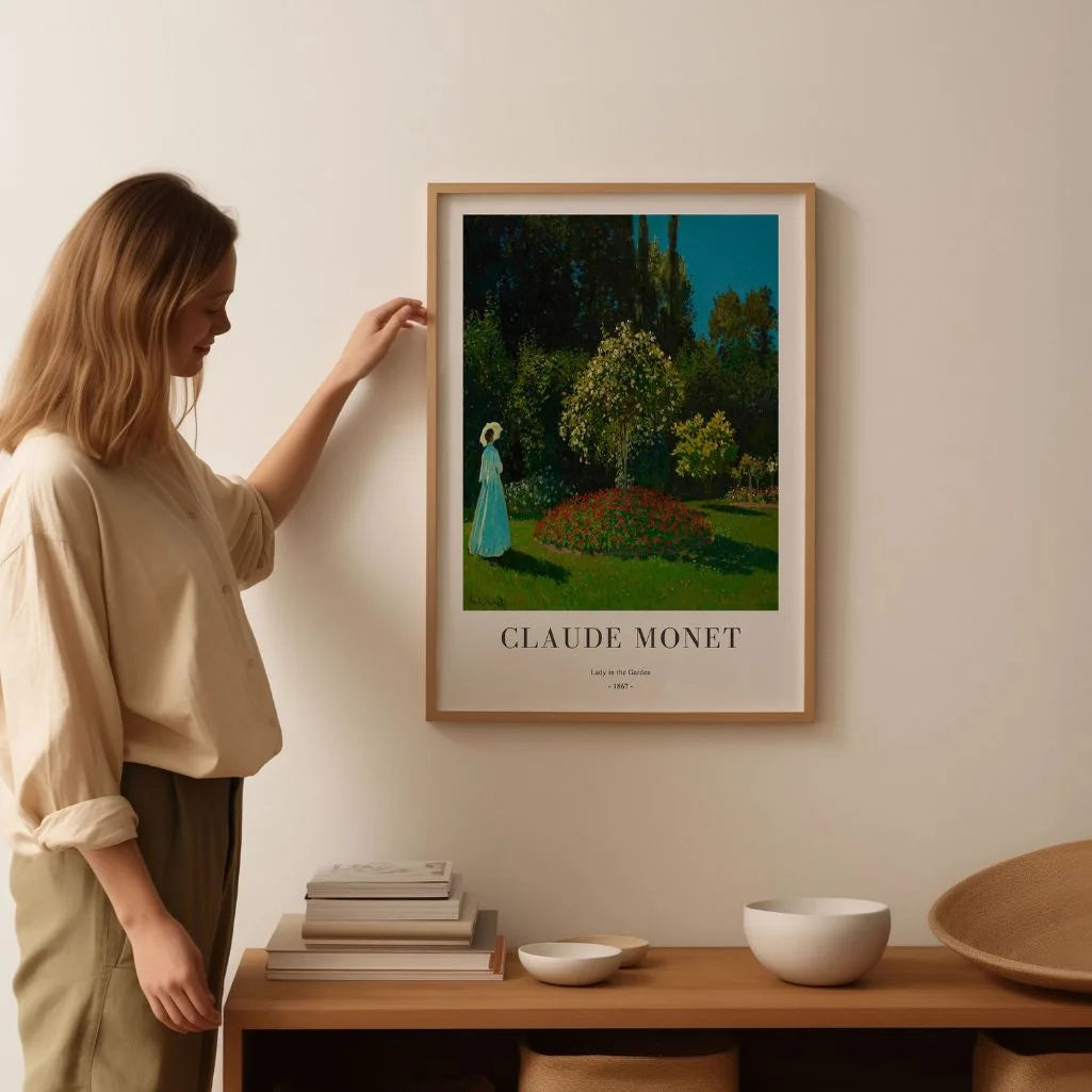 Claude Monet – Dama w ogrodzie Plakat