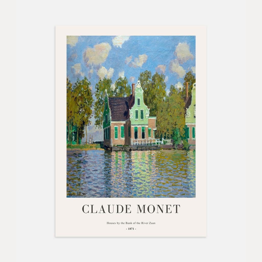 Claude Monet – Domy nad rzeką Zaan (1871) Plakat