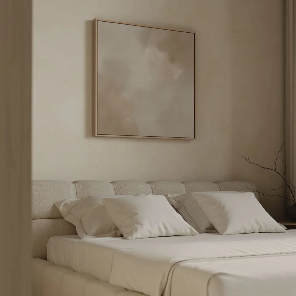 Obraz na płótnie w ramie – Abstrakcja beżowa