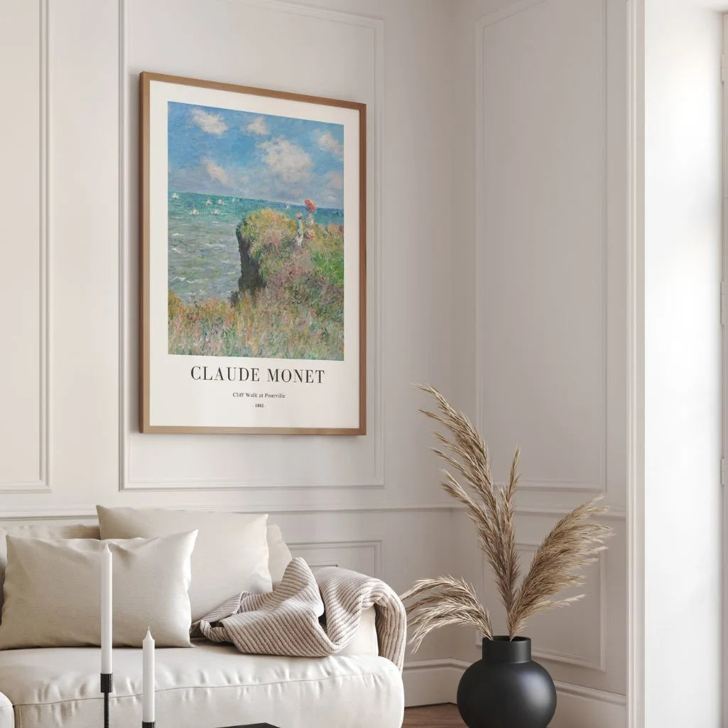 Claude Monet – Spacer po klifie w Pourville Plakat