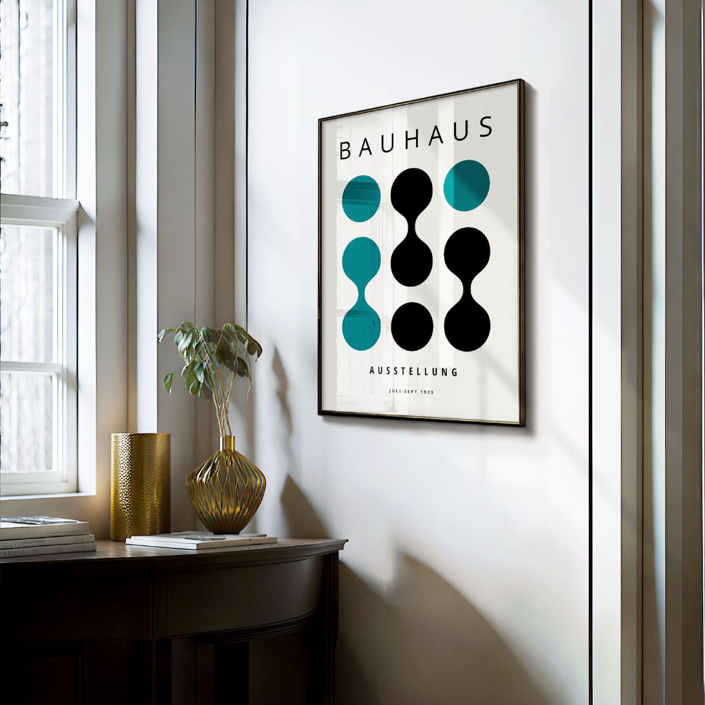 Bauhaus Turkusowy Kontrast Poster