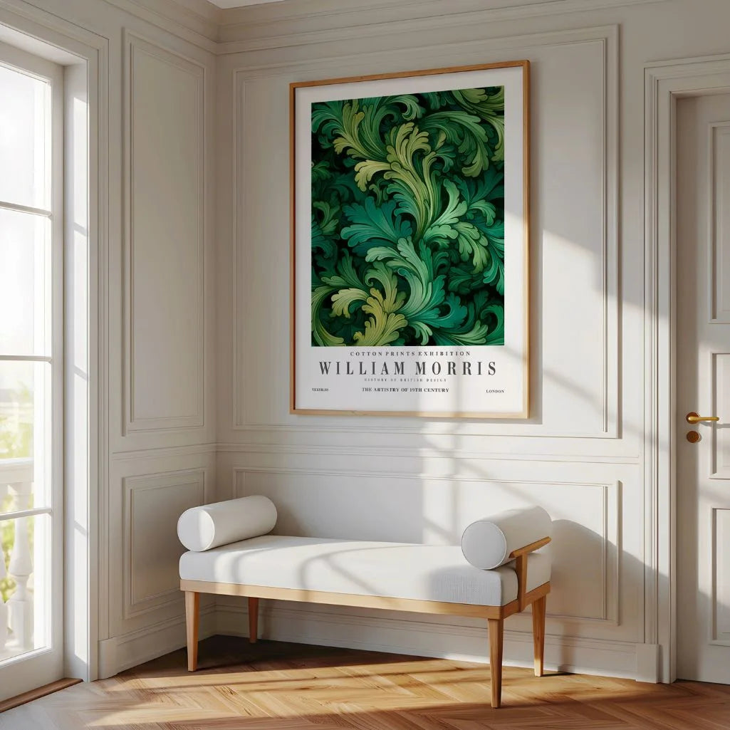 Plakat William Morris – Zielony Ornament Botaniczny