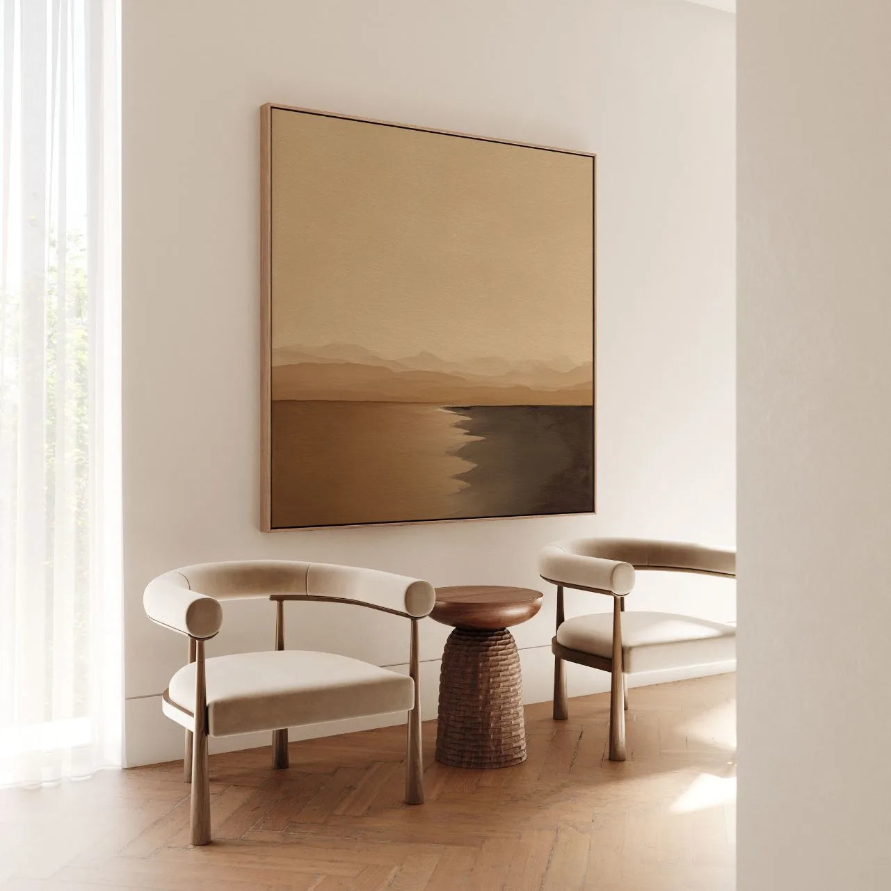 Obraz na płótnie w ramie – Horyzont ciszy