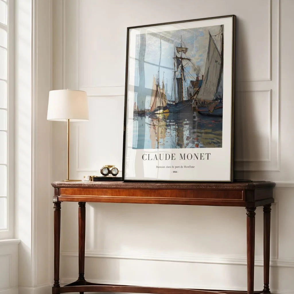 Claude Monet – Łodzie w porcie w Honfleur Plakat