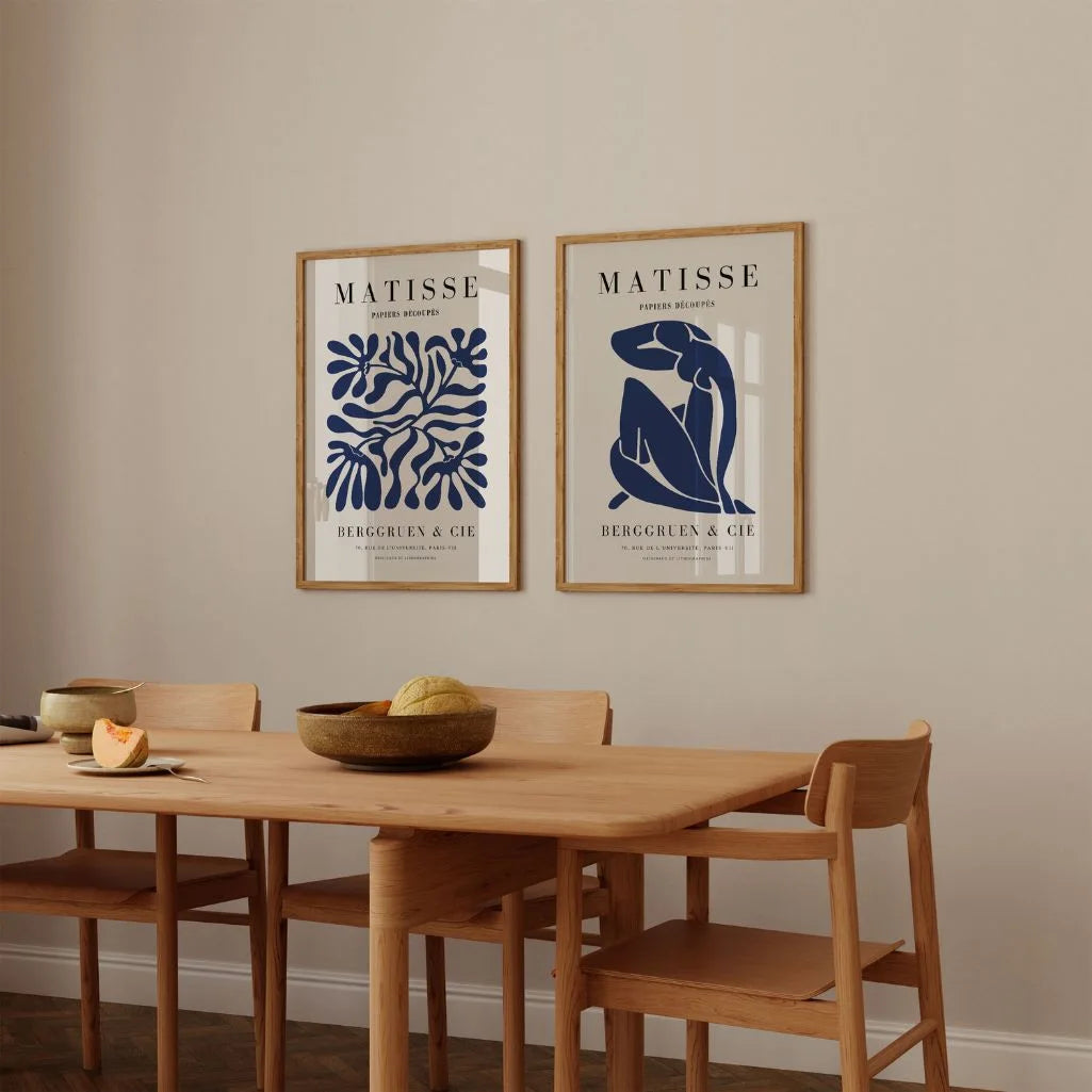 Matisse Blue Abstract Cut-Outs Poster Set of 2