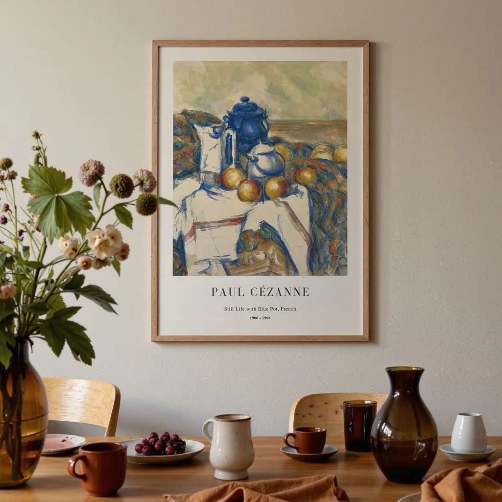 Paul Cézanne – Martwa natura z niebieskim dzbankiem Plakat