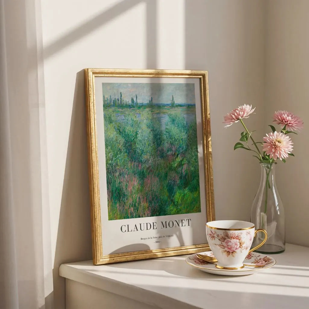 Claude Monet – Brzegi Sekwany w pobliżu Vétheuil (1881) Plakat