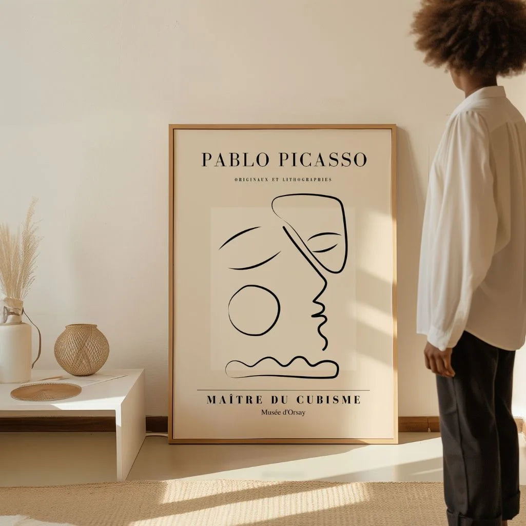 Plakat inspirowany twórczością Pablo Picasso – Profil zadumy
