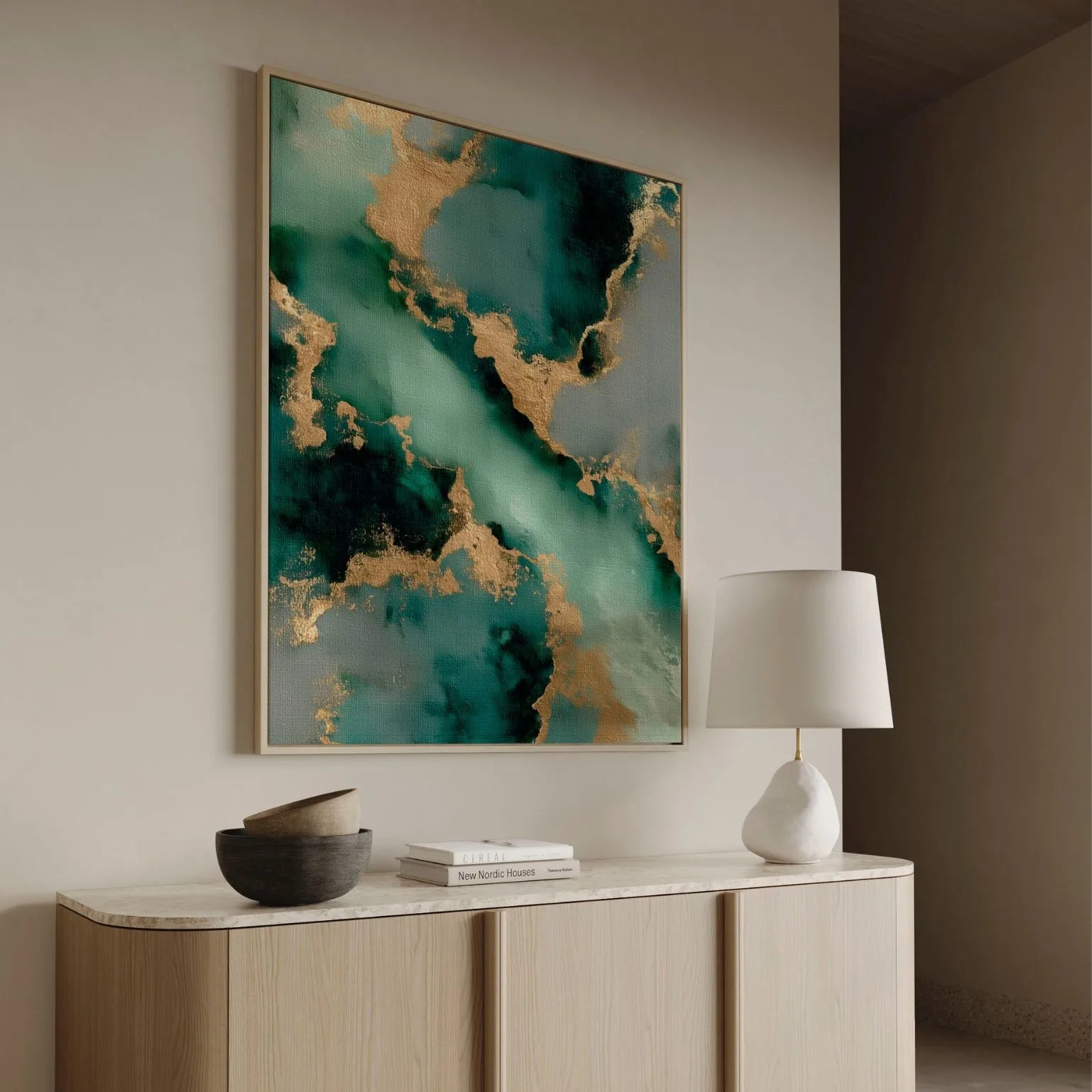 Obraz na płótnie w ramie – Szmaragdowa głębia