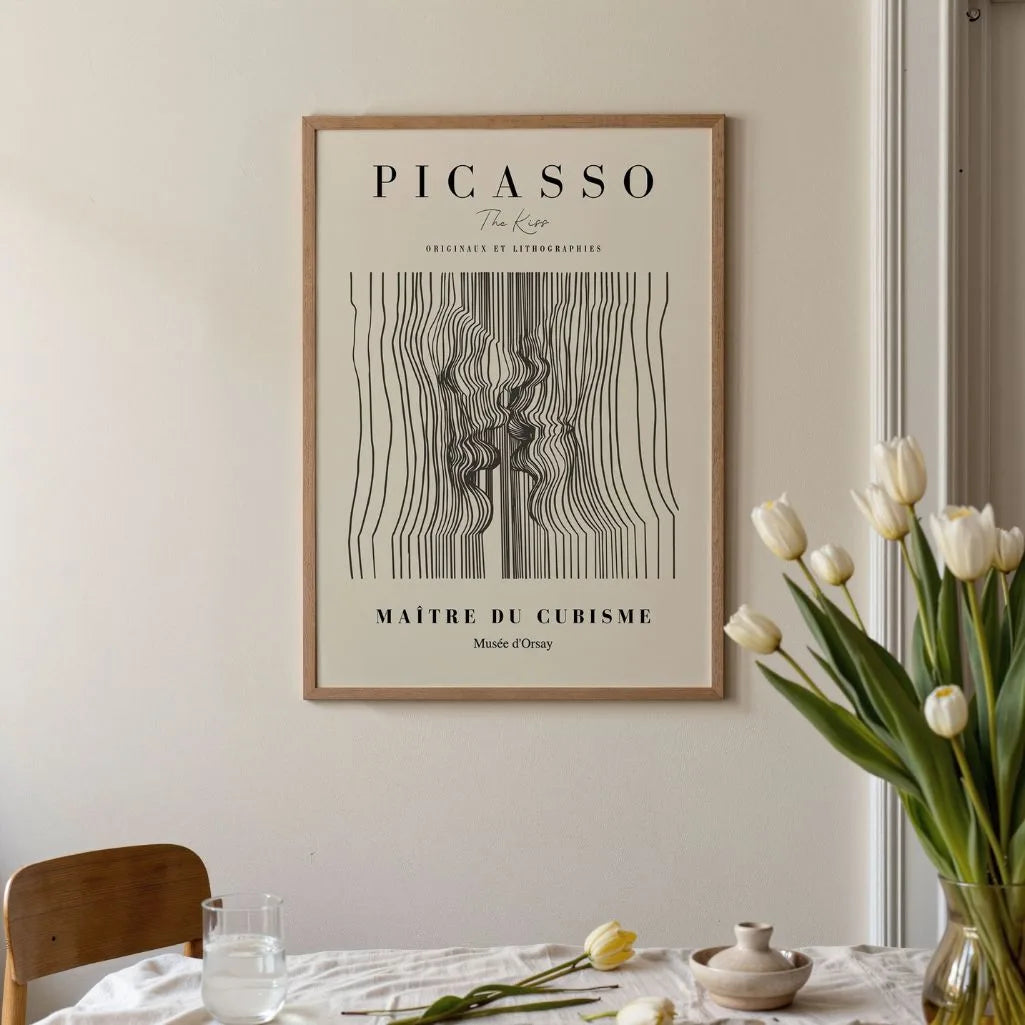 Plakat inspirowany twórczością Pablo Picasso – Liniowy pocałunek