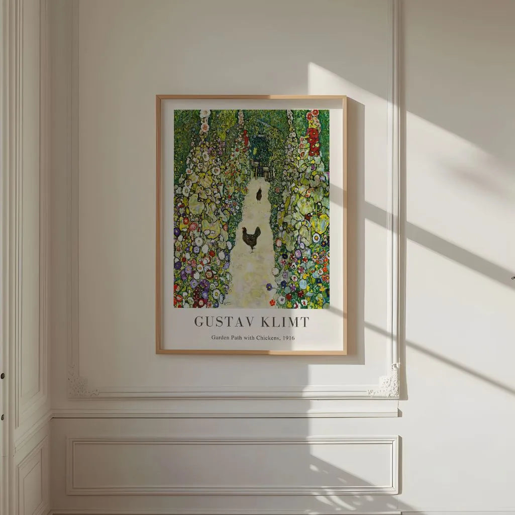 Gustav Klimt Plakat – Ścieżka ogrodowa z kurami (1916)