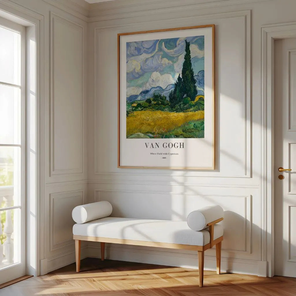 Plakat Vincent van Gogh – Pole pszenicy z cyprysami