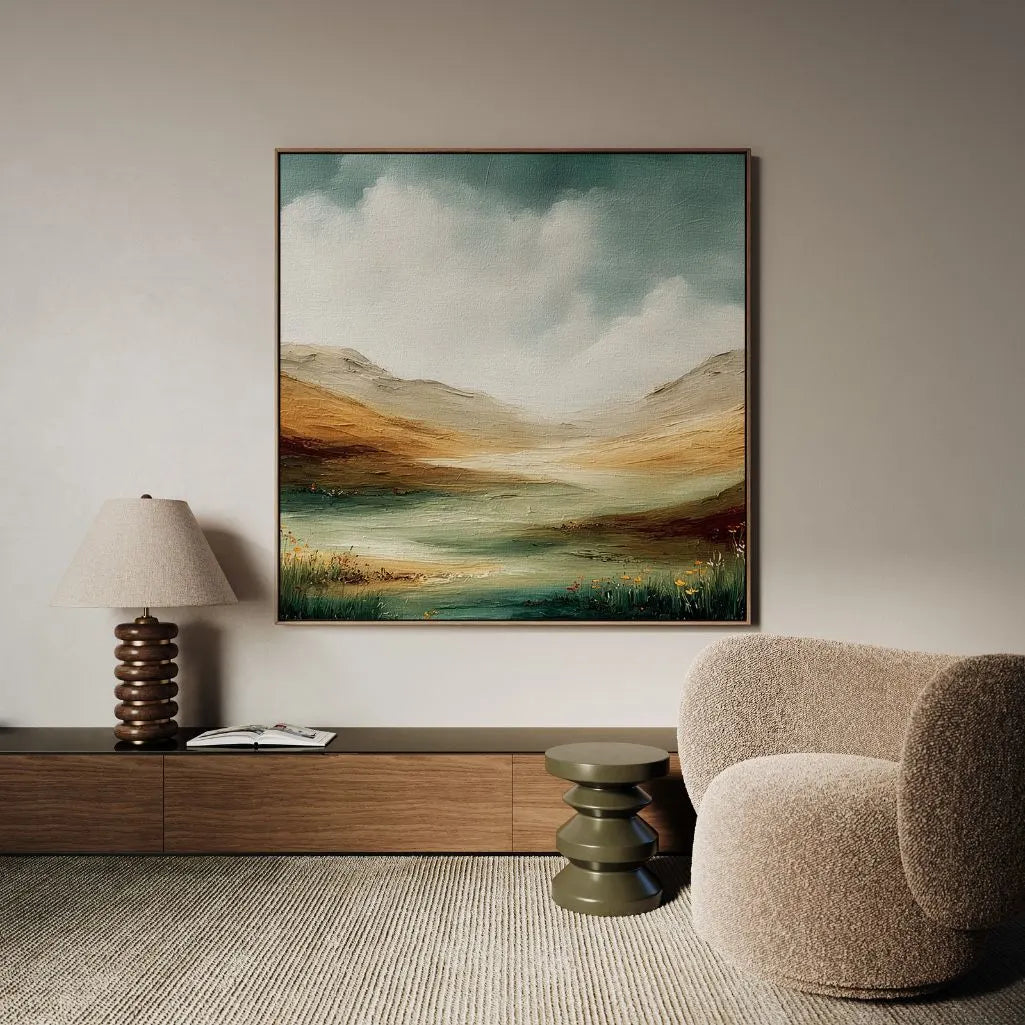 Obraz na płótnie w ramie – Zielona dolina