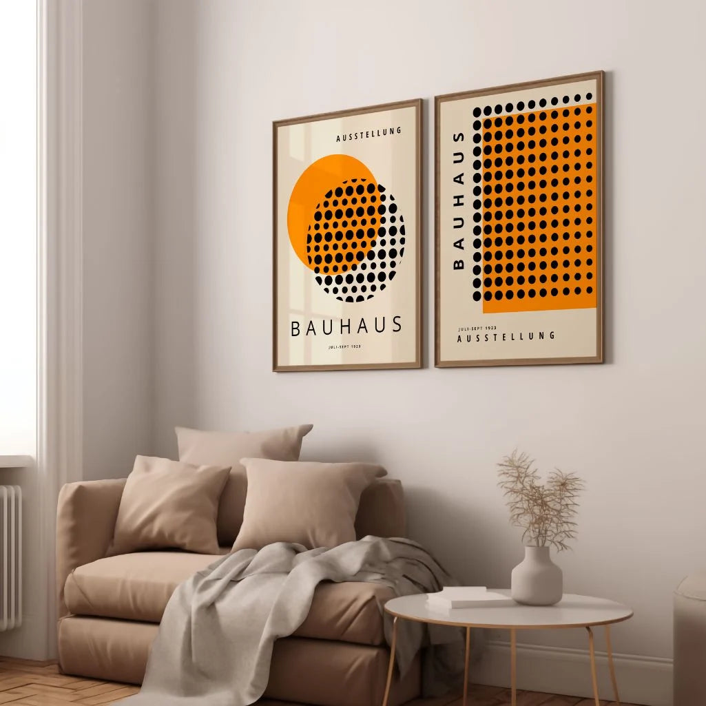 Bauhaus Czerń Pomarańcz – Zestaw 2 plakatów