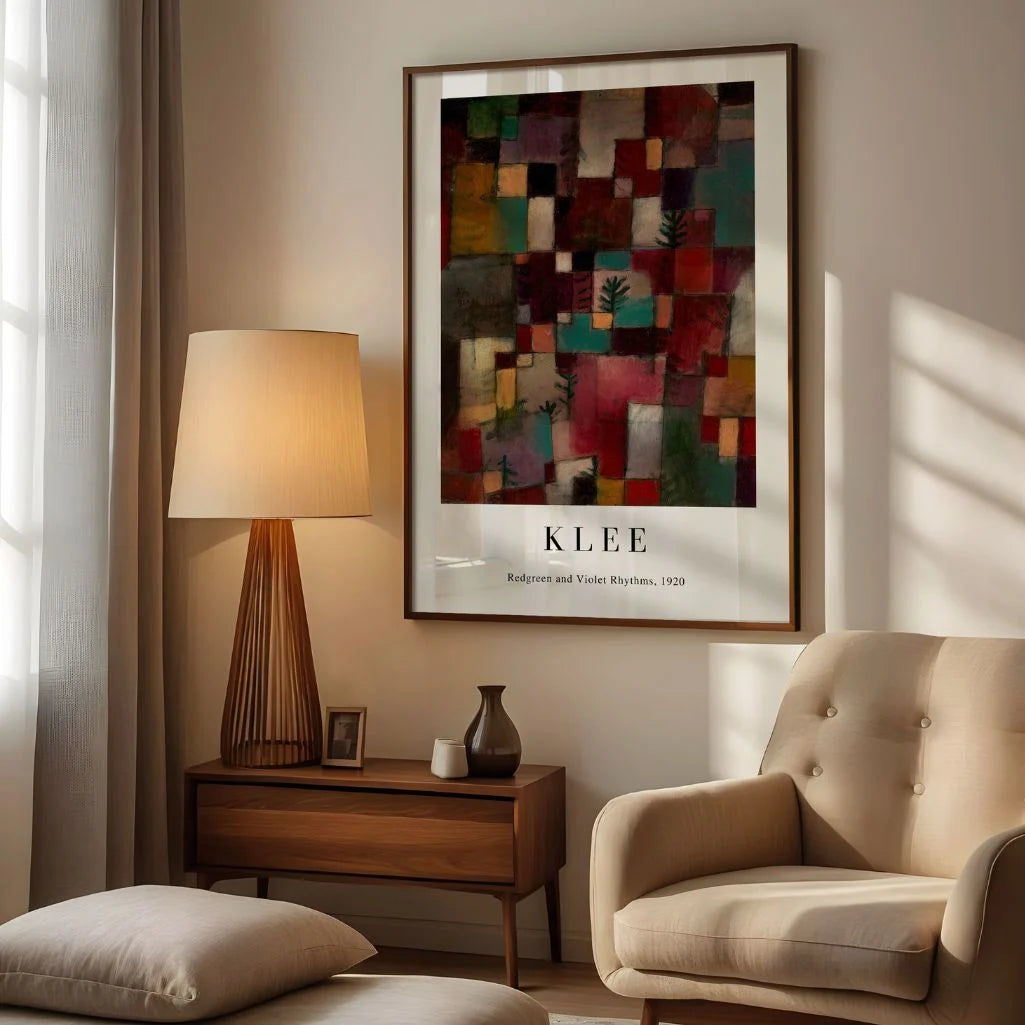 Paul Klee Plakat – Rytmy czerwono-zielone i fioletowe, 1920
