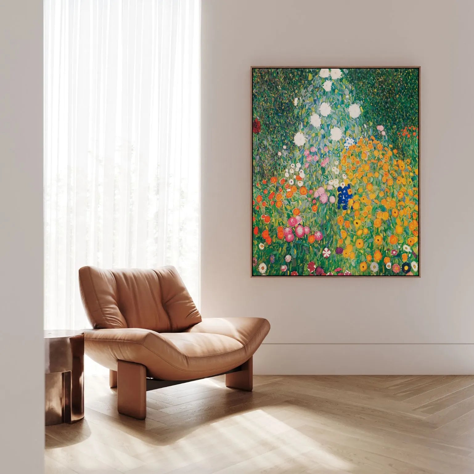 Obraz na płótnie w ramie – Ogród kwiatów