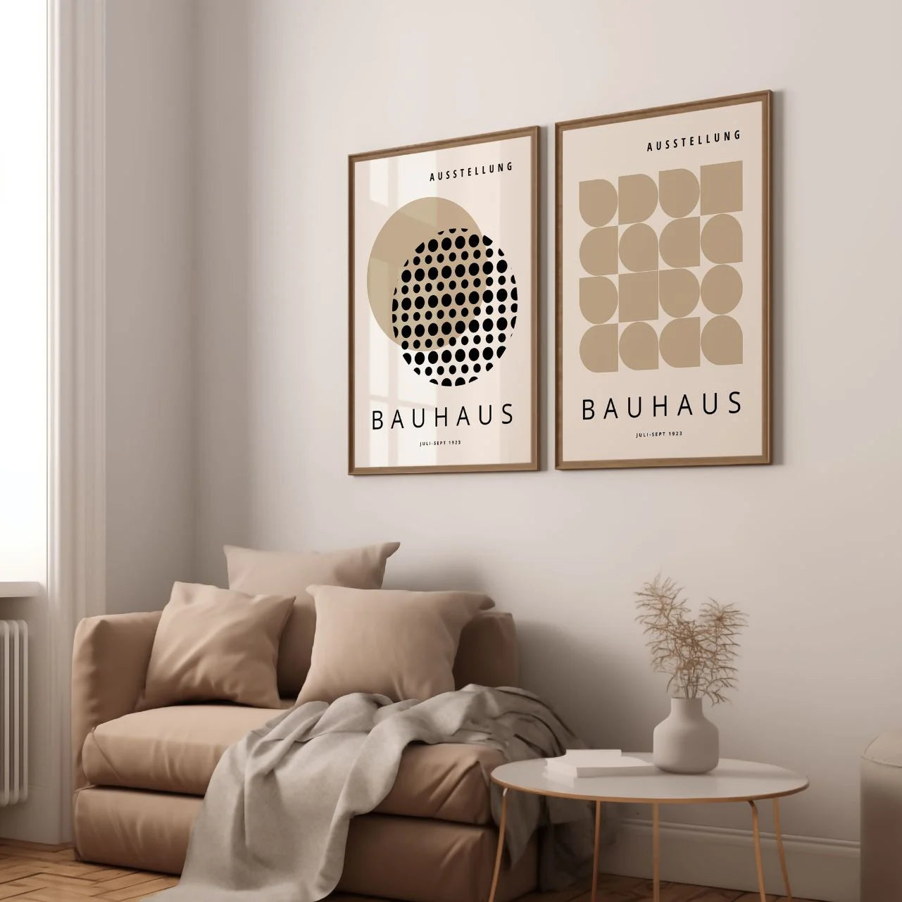 Bauhaus Beżowy – Zestaw 2 plakatów