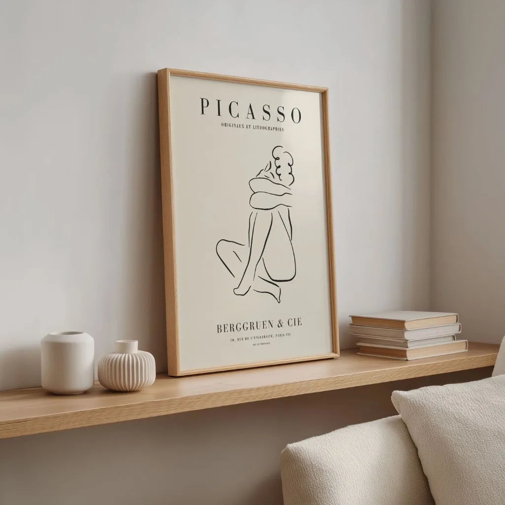 Plakat inspirowany twórczością Pablo Picasso – Liniowe objęcie