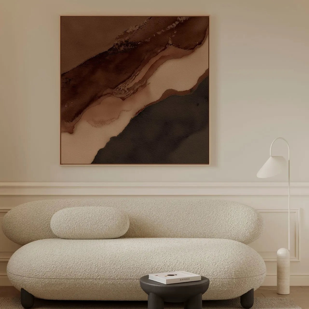 Obraz na płótnie w ramie – Brązowy nurt