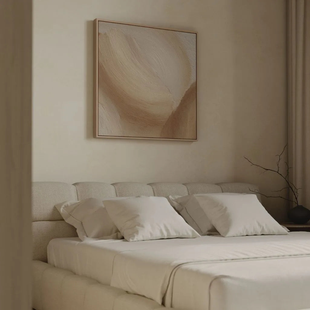 Obraz na płótnie w ramie – Beżowe fale