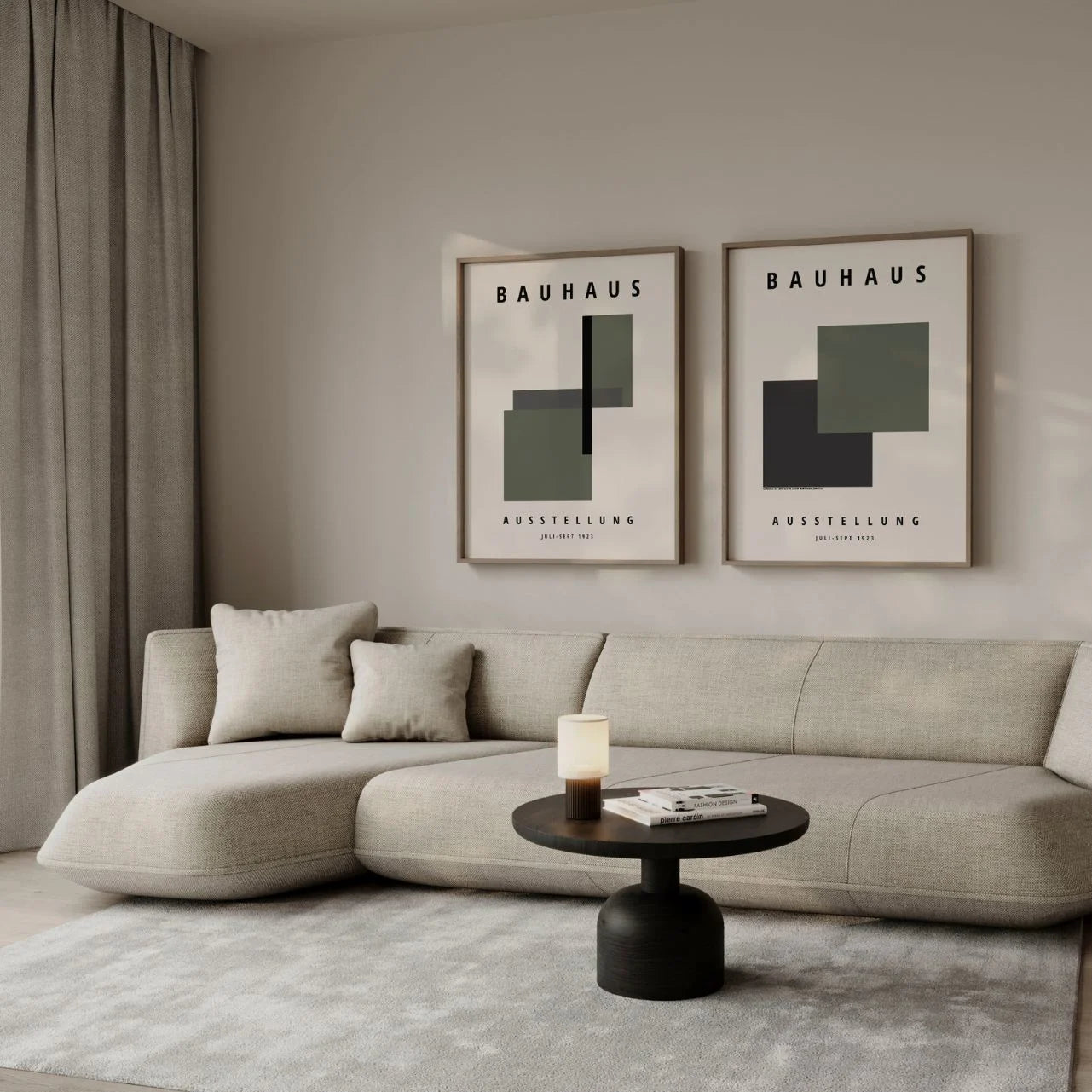 Bauhaus Zielony i grafit – Zestaw 2 plakatów