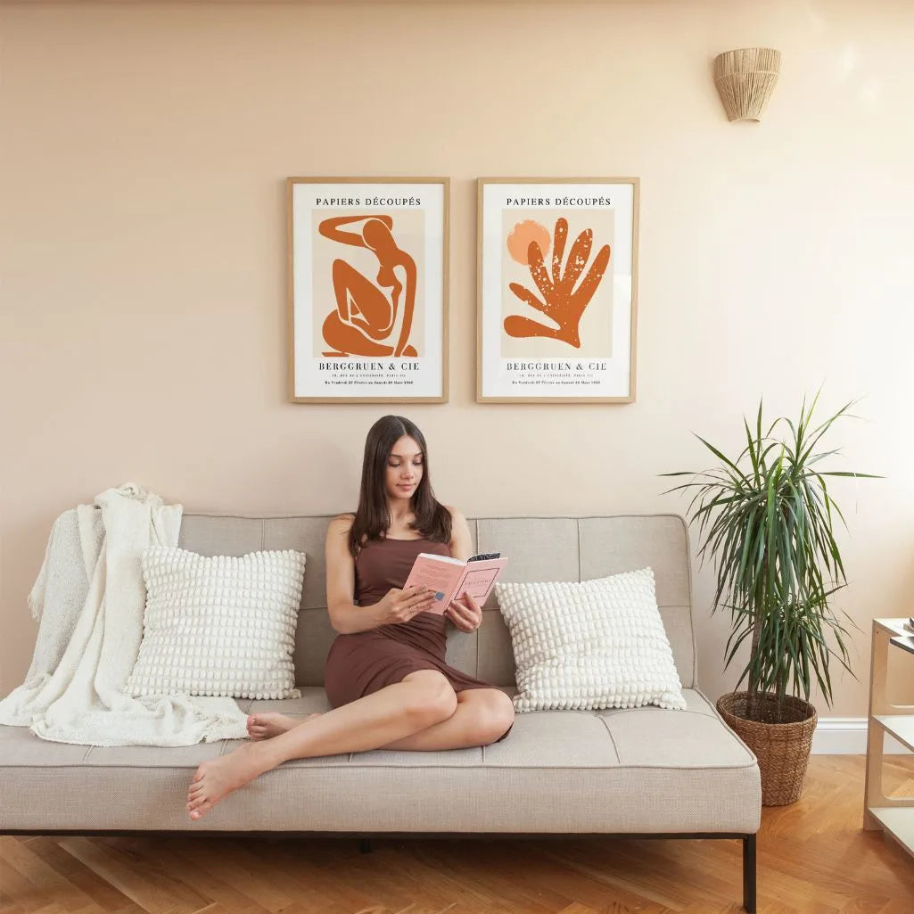 Matisse Warm Abstract Shapes Poster Set of 2