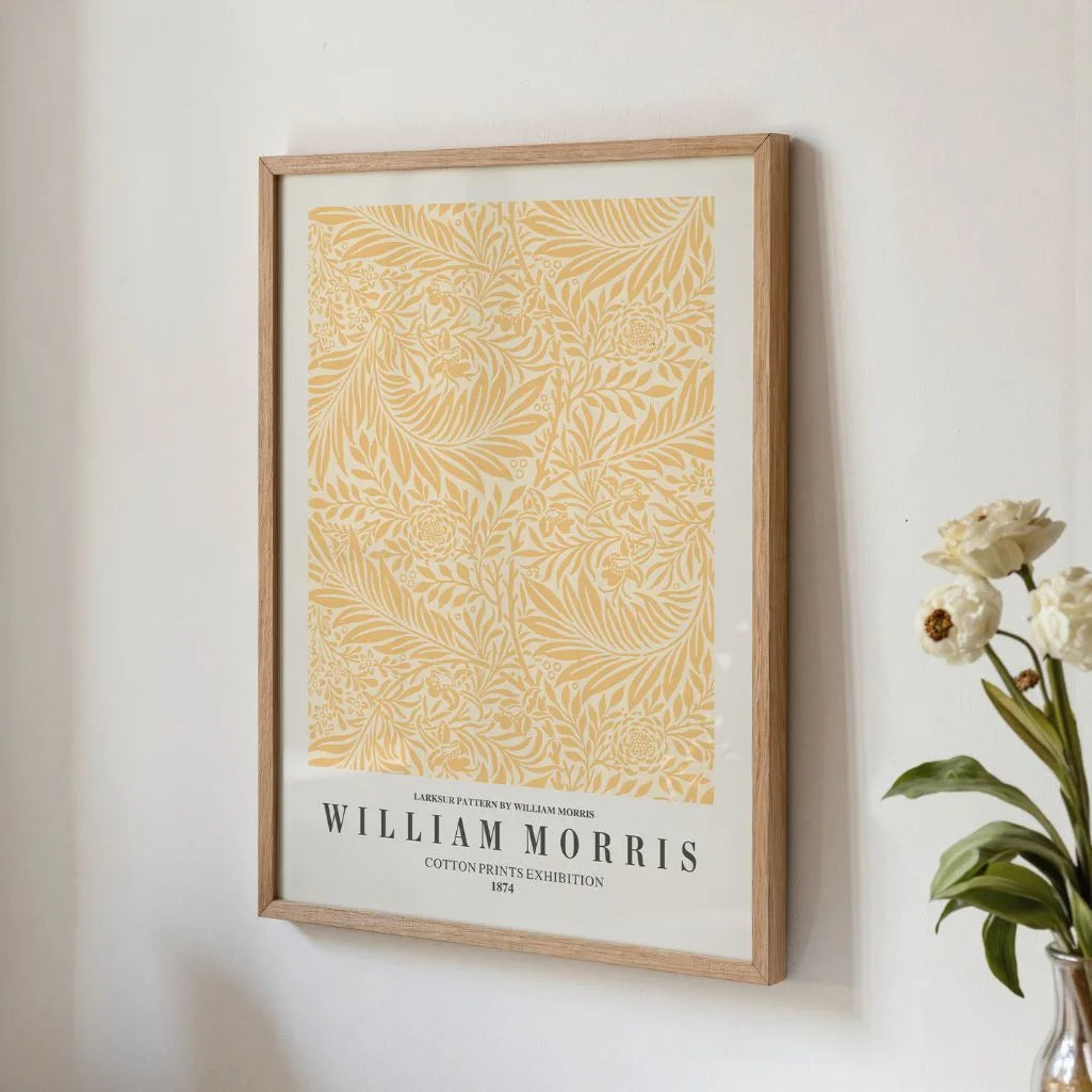 Plakat William Morris Larkspur – Żółty Wzór Botaniczny