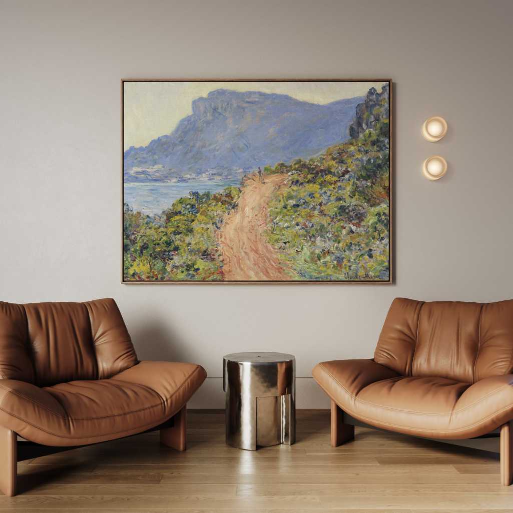 Obraz na płótnie w ramie - La Corniche niedaleko Monako