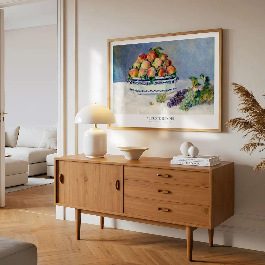 Auguste Renoir – Martwa natura z brzoskwiniami i winogronami Plakat