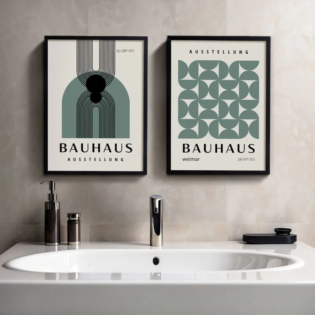 Bauhaus Czerń Zieleń – Zestaw 2 plakatów