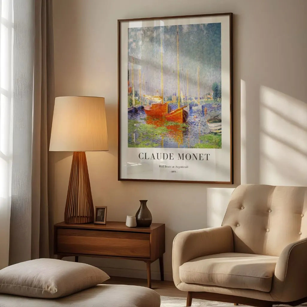 Plakat Claude Monet – Czerwone łodzie w Argenteuil
