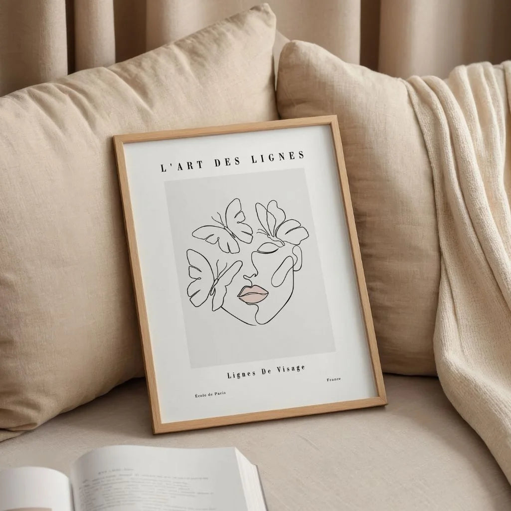 Plakat – Twarz z motylami