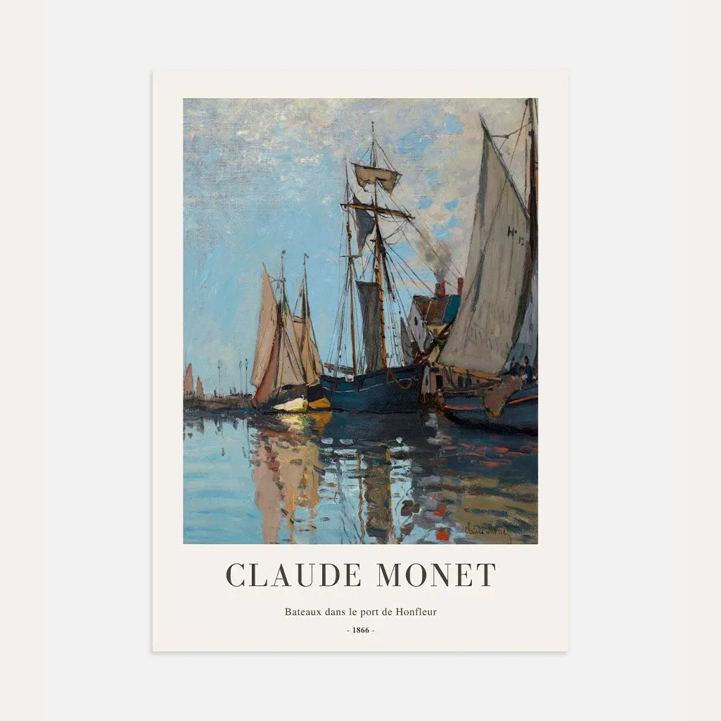 Claude Monet – Łodzie w porcie w Honfleur Plakat