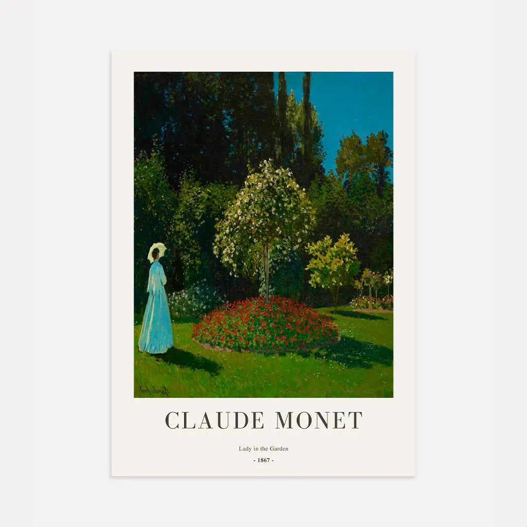 Claude Monet – Dama w ogrodzie Plakat
