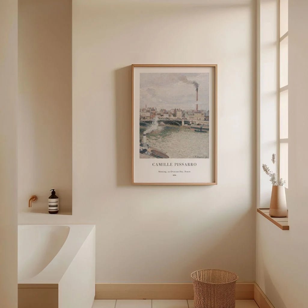 Pissarro Rouen Overcast Morning Poster