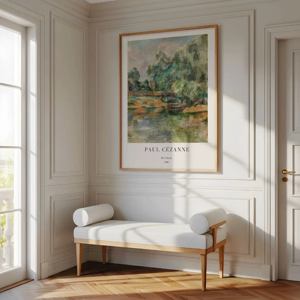 Paul Cézanne – Krajobraz nad rzeką format pionowy Plakat