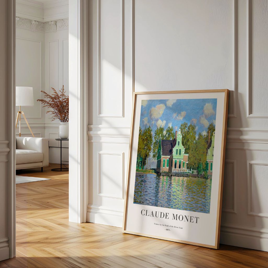 Claude Monet – Domy nad rzeką Zaan (1871) Plakat