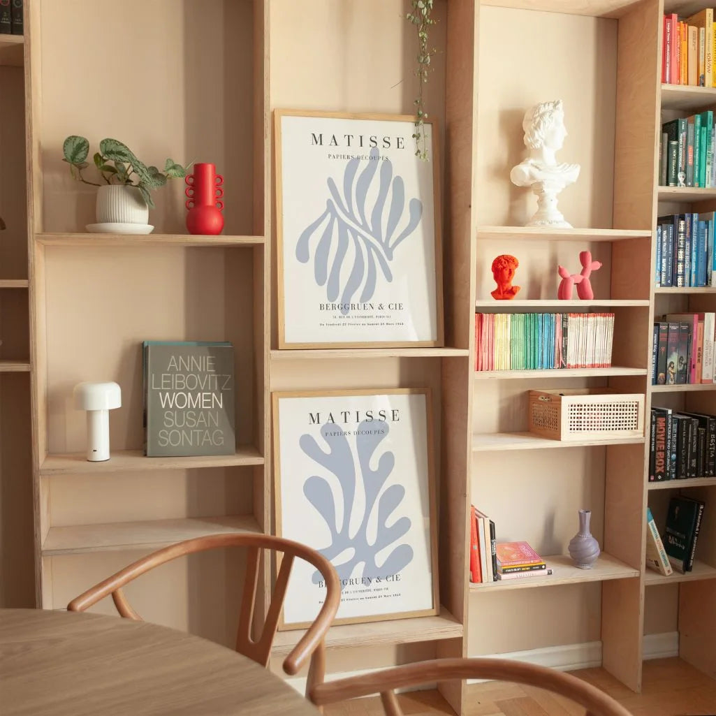 Zestaw 2 Plakatów Matisse – Jasnoniebieska sztuka organiczna