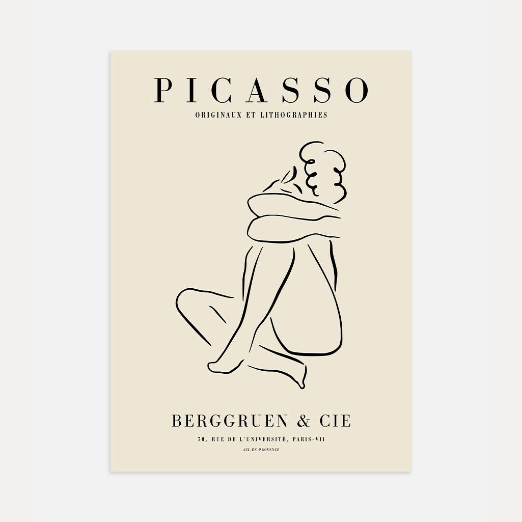 Plakat inspirowany twórczością Pablo Picasso – Liniowe objęcie