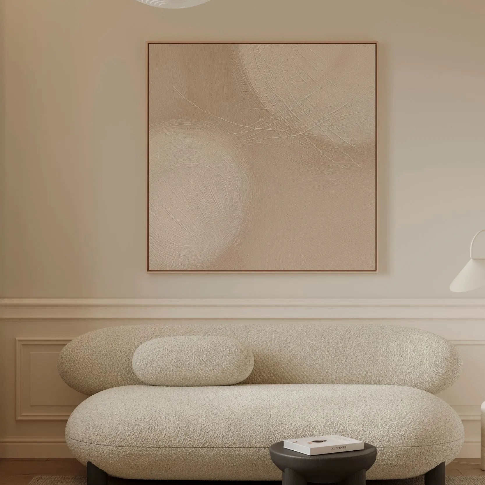 Obraz na płótnie w ramii „Beżowa harmonia”