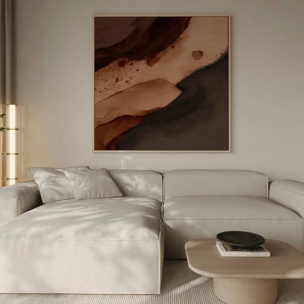 Obraz na płótnie w ramie – Kawowy pejzaż