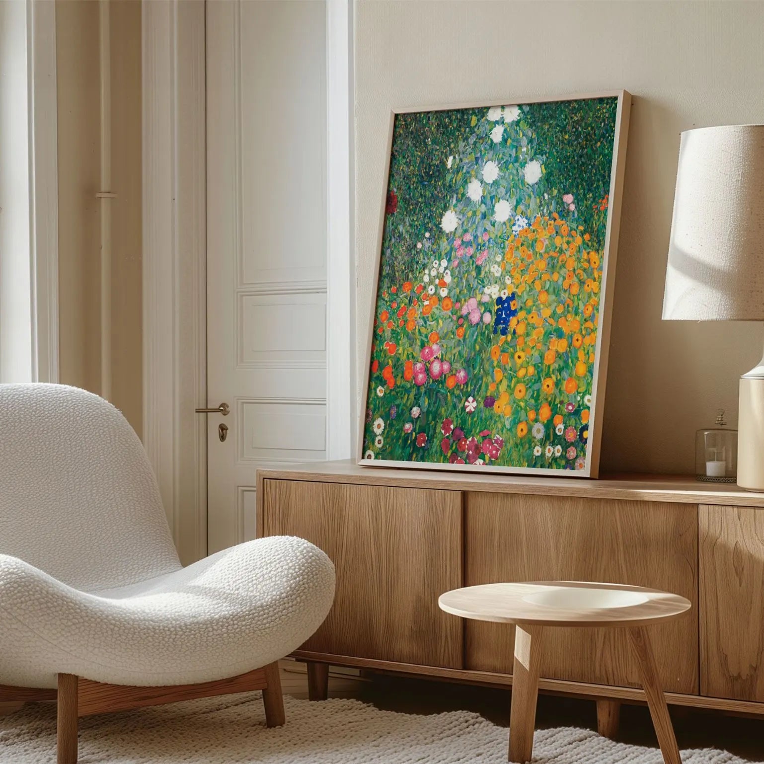 Obraz na płótnie w ramie – Ogród kwiatów