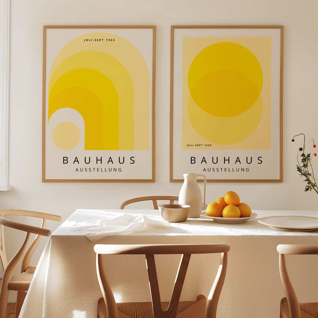 Bauhaus Yellow Poster Set of 2