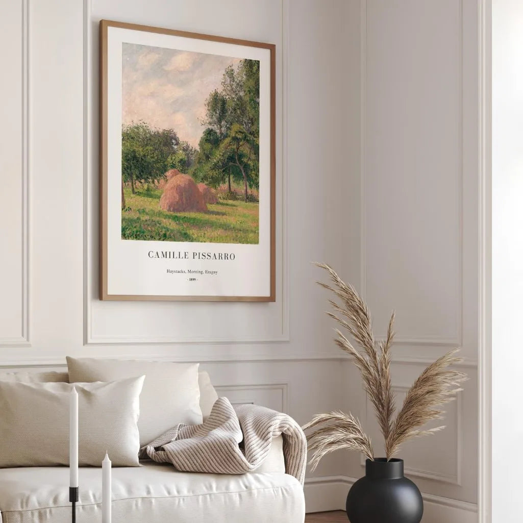 Camille Pissarro Plakat – Stogi siana, poranek, Eragny (1899) | Plakat Portretowy