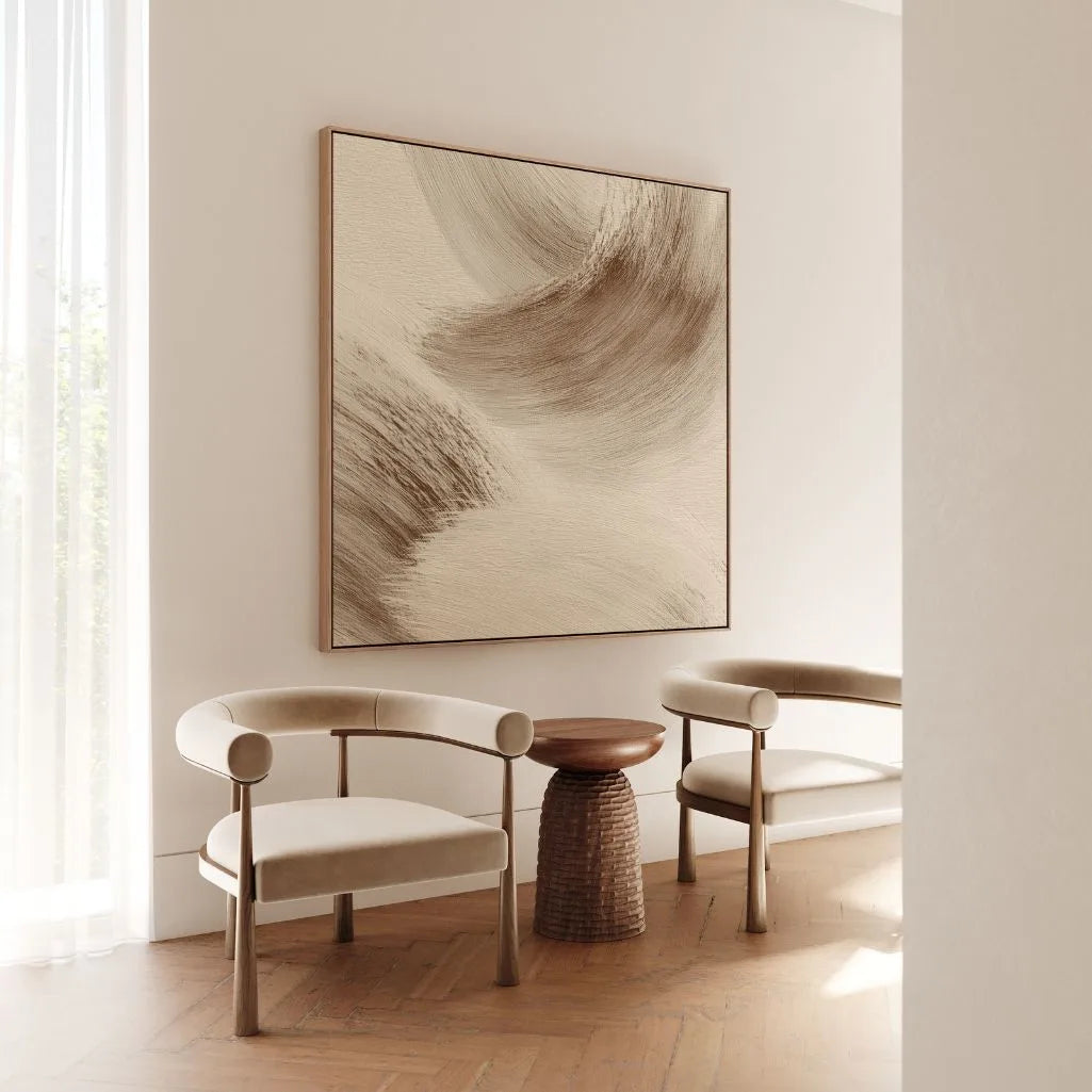 Obraz na płótnie w ramie – Karmelowy ruch