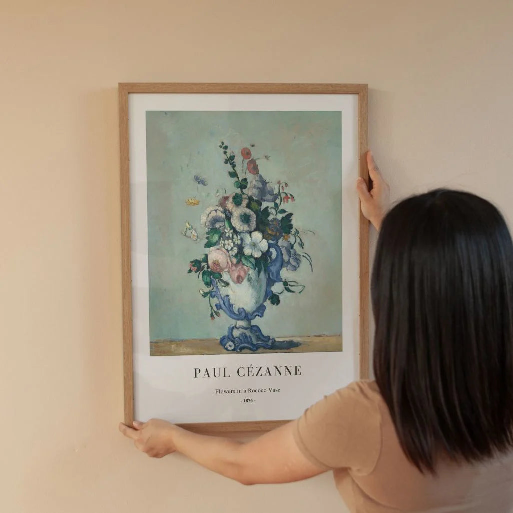 Paul Cézanne Plakat – Kwiaty w wazonie rokokowym (1876)