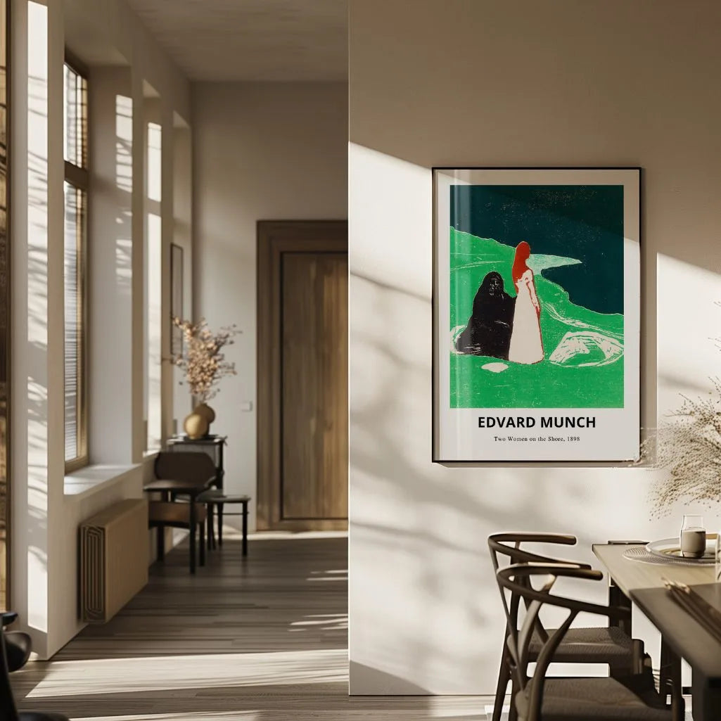 Plakat Edvarda Muncha – Dwie kobiety na brzegu, 1898
