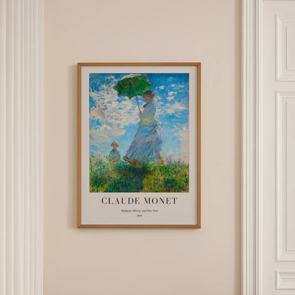Claude Monet – Madame Monet z Parasolką Plakat 1875