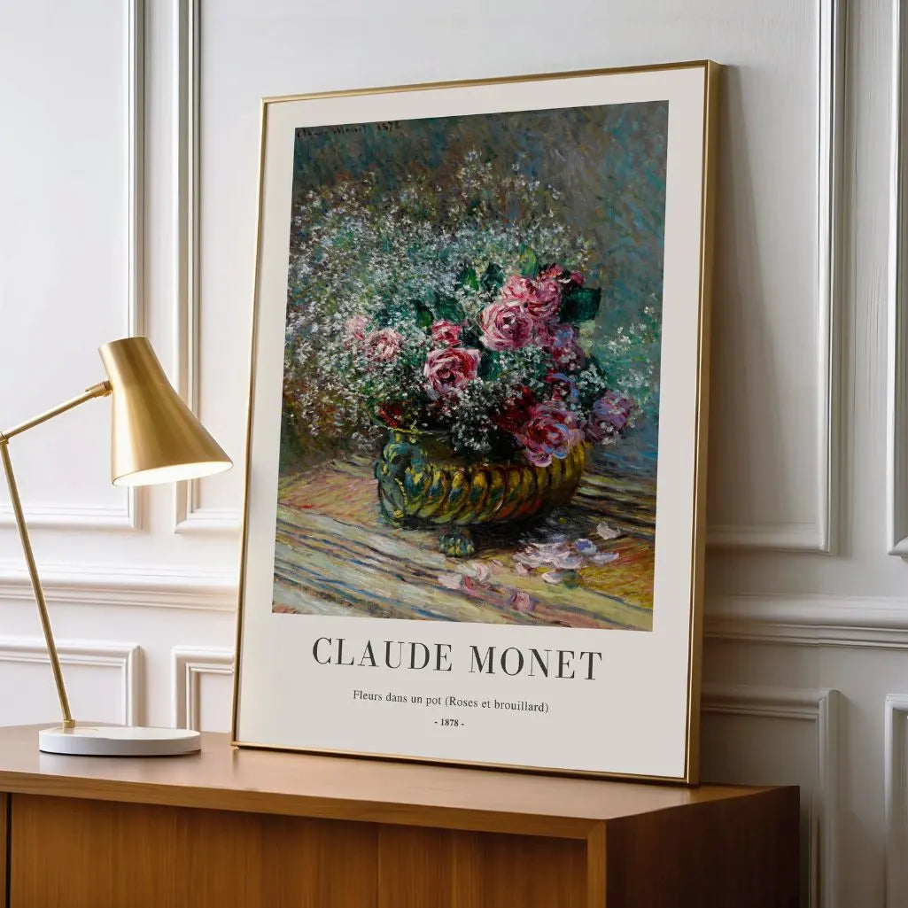 Claude Monet – Róże w wazonie Plakat